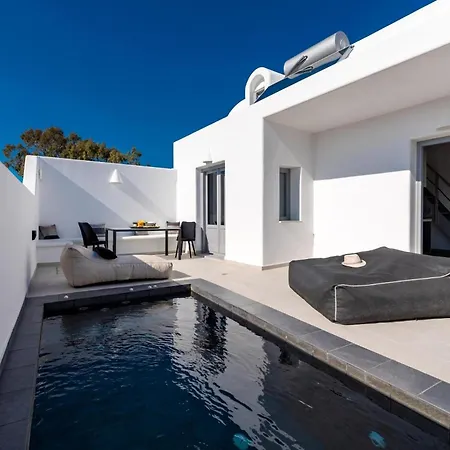 فيلة Thrilling Santorini Gauche 2 Bedrooms Furnished Sun Terrace With Private Heated Pool